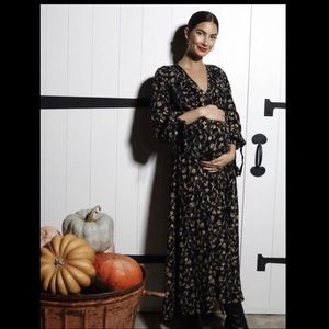 Dôen Bonnie Maxi Wrap Dress - Black Scroll Print